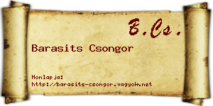 Barasits Csongor névjegykártya